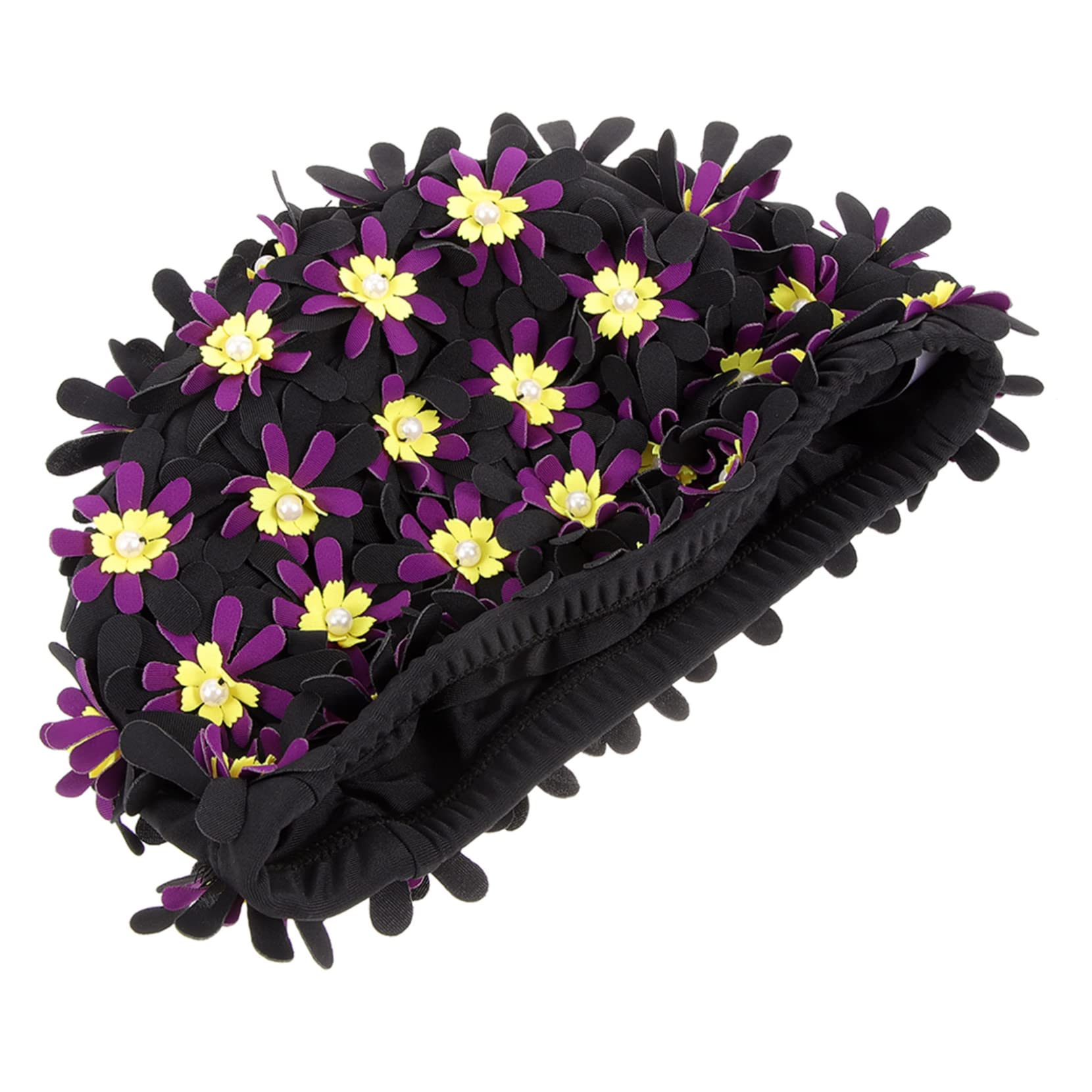 BESPORTBLE Gorro De Baño De Flores Gorro De Baño De Tela para Mujer y Adulto Gorro De Ducha Gorro De Baño Soul Cap Sombrero con Visera Cinturón De Natación para Adultos Poliéster