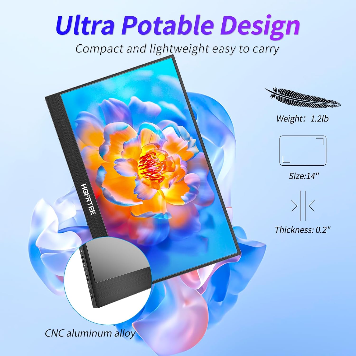 HGFRTEE Monitor Portatile 14 Pollici Schermo Portatile 1080P FHD IPS Portable Monitor, USB Type-C mini monitor con HDMI, Computer Screen Extender per Laptop PC Mac PS5/4 Xbox Tablet Travel… HGFRTEE Monitor Portatile 14 Pollici Schermo Portatile 1080P FHD IPS Portable Monitor, USB Type-C mini monitor con HDMI, Computer Screen Extender per Laptop PC Mac PS5/4 Xbox Tablet Travel…