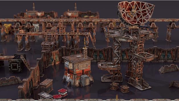 TinkerTurf Sci-Fi Terrain: SatComm Installation, Abandoned Theme, Sturdy, Affordable, Great-Looking Full-Color Terrain, Quick and Easy to Assemble, Virtually Limitless Setups