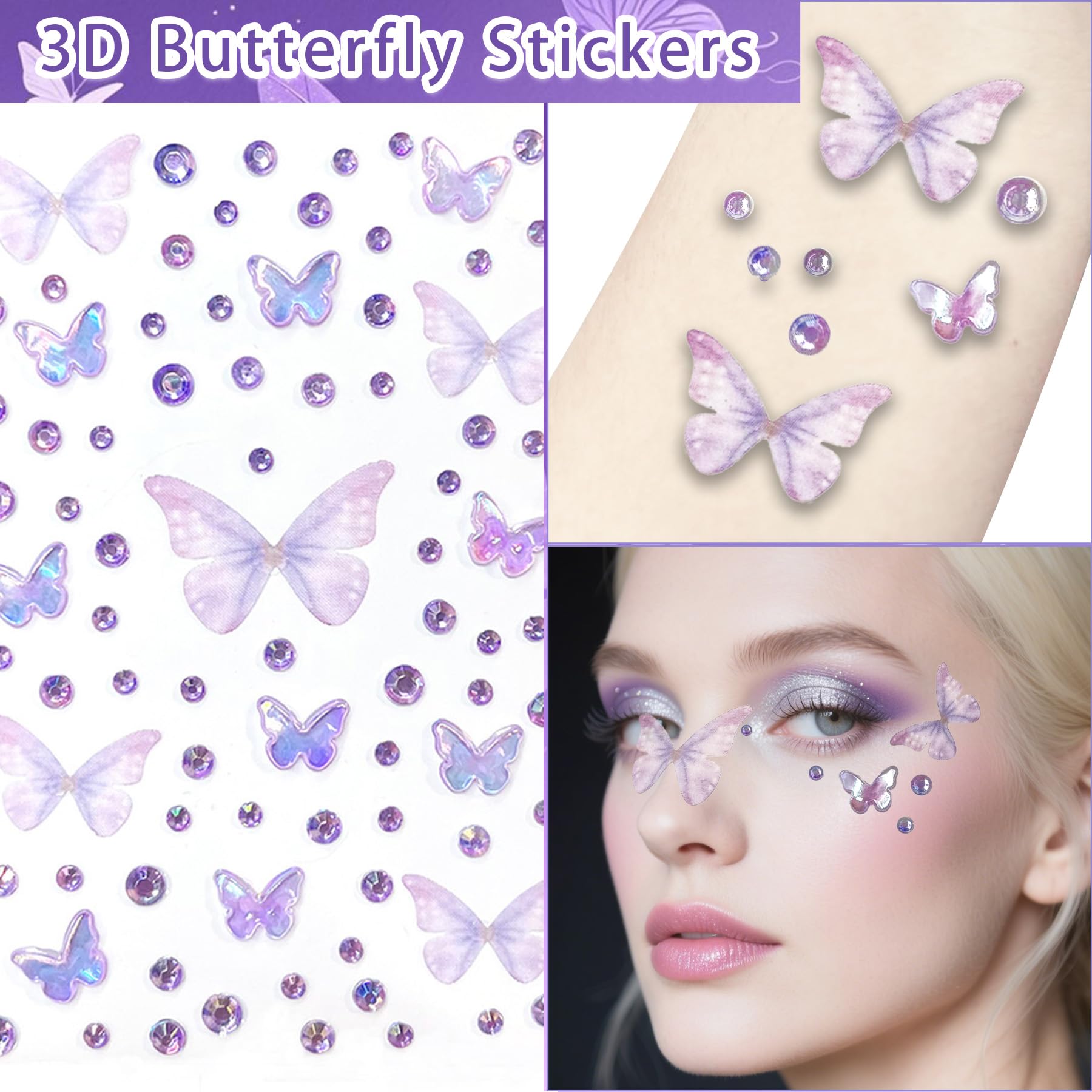 YeahBoom Children's fairy wings, butterfly wings with elf ears, fairy headband and star fairy wands, butterfly wings - Image 4