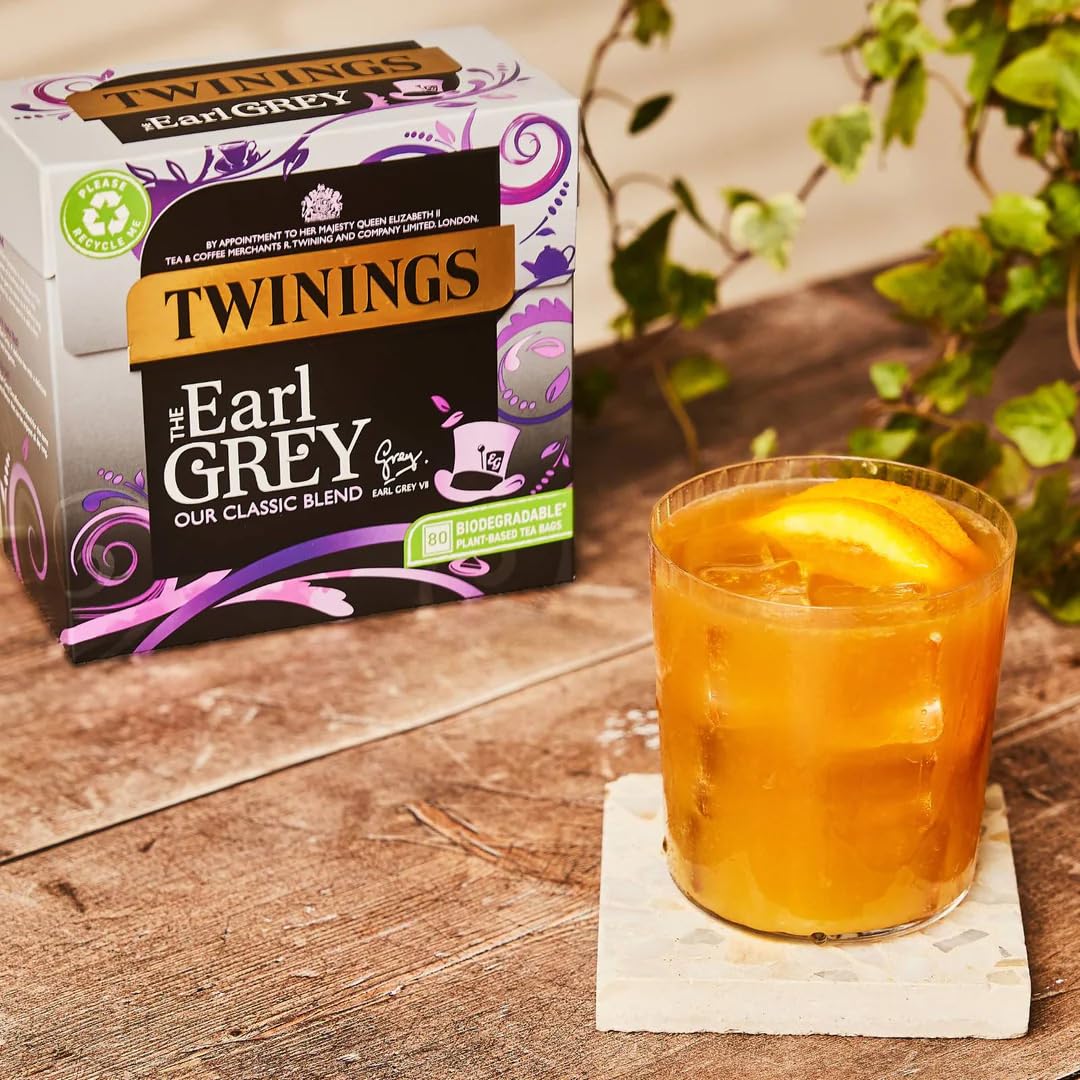 Earl Grey té negro inglés bergamota limón 80 bolsitas