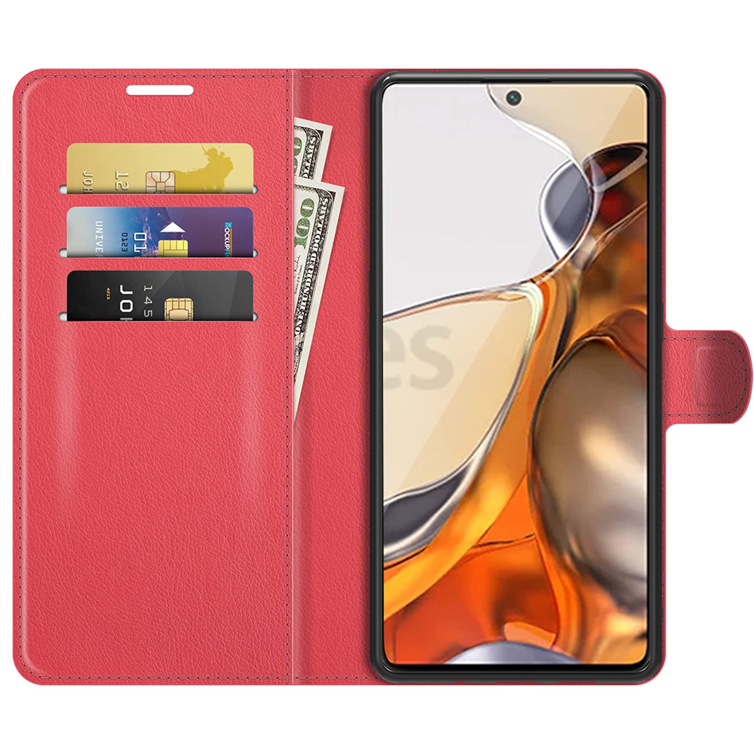 Housse Bookstyle à Clapet Pour Xiaomi 11T / 11T Pro - Rouge - Protection Style Livre - Marque Mtb