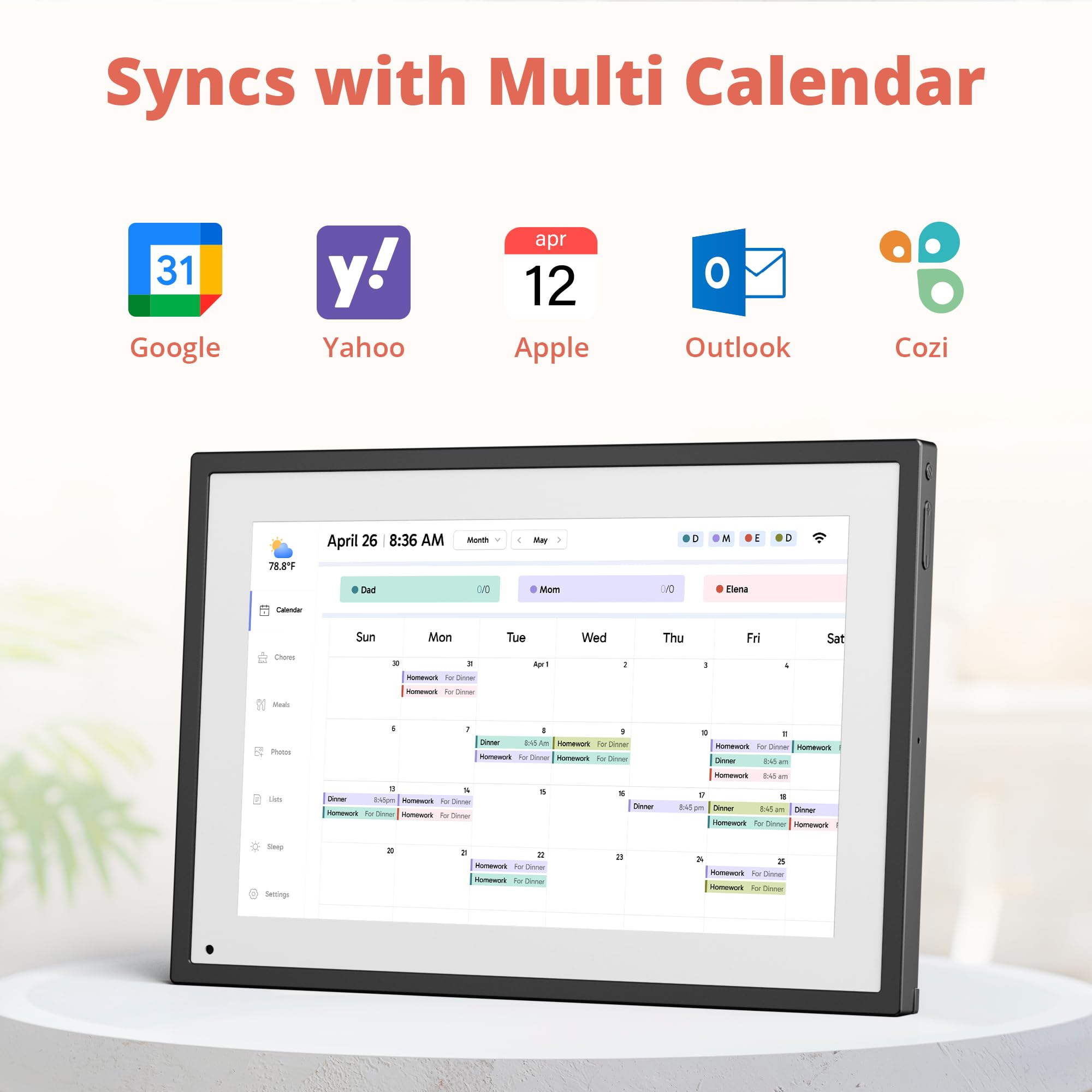 Electronic Calendar For Wall Digital Calendar,10.1-inch Wall Planner