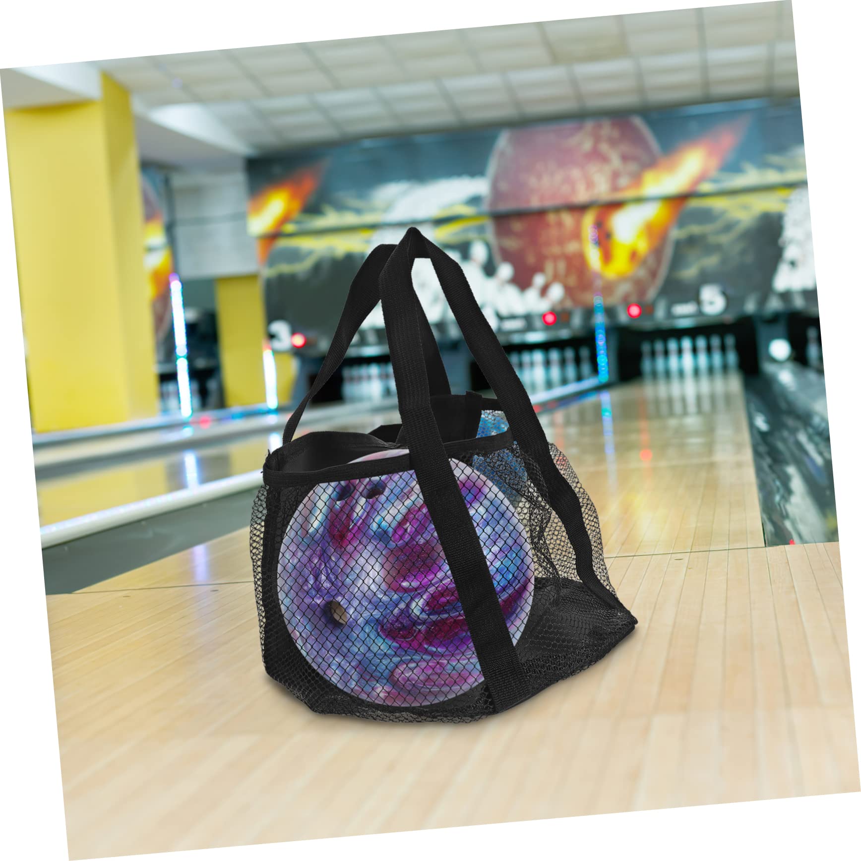 Toddmomy Stable Structure Bowling Tote Bag Mesh Sports Bag Handle Easy to Carry for Bowling Balls Various Balls