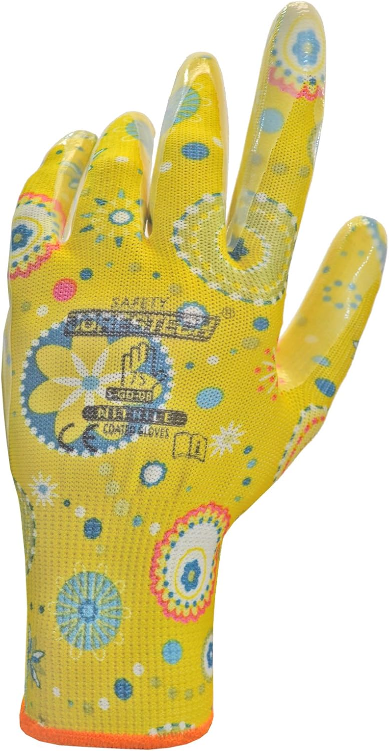 JORESTECH Safety Gardening Gloves, Polyester Knit with Nitrile Palm Coating, Lightweight Grip Gloves