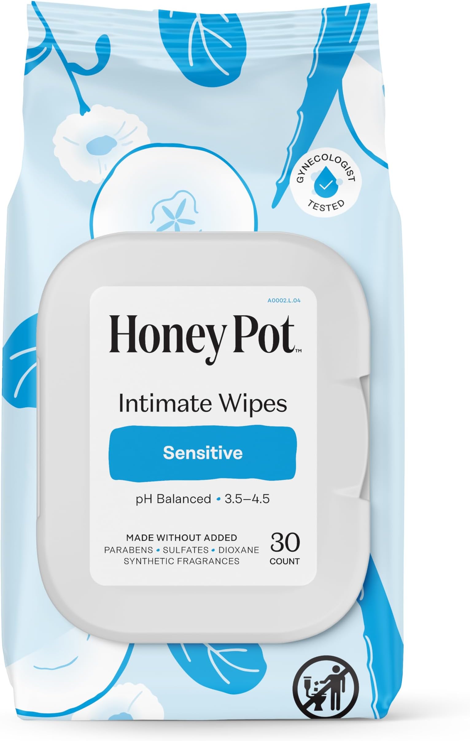 THE HONEY POT, SENSITIVE WIPES 30 CT