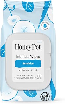 The Honey Pot Company - Non-Herbal Regular Pads & Sensitive Feminine Wipes Bundle - Sanitary Pads for Women - pH Balancing Wipes for Body or Face - Feminine Care