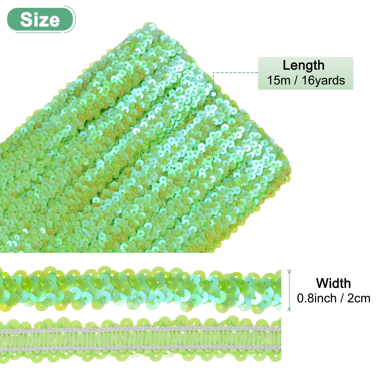 M METERXITY 1-Pack Elastic Sequins Trim - Image 3