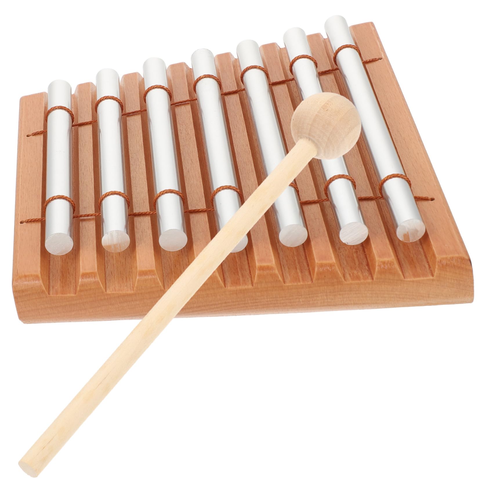 Set di Campanelli a Percussione Musicali in Metallo e Legno, Strumento Educativo per Ragazzo Ragazza Piccoli, 7 Toni, Giocattolo Musicale da Tavolo per Apprendimento