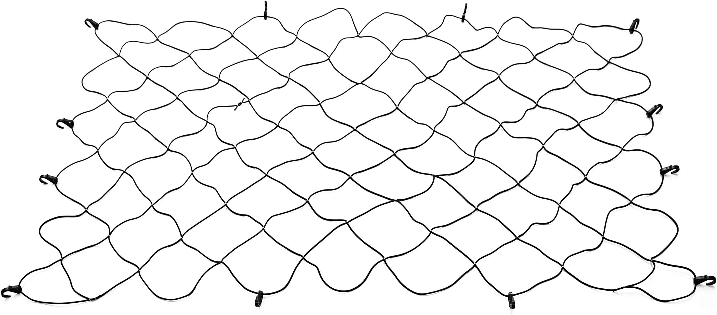 100T61 Bungee Cargo Net, Rigid Hooks do not Bend or Break, 5’ W x 6’ L