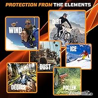 Vista 6 de Bikershades Motorcycle Sunglasses Foam Padded with Flame design for Men for women - Free Microfiber Cleaning Case Dragster