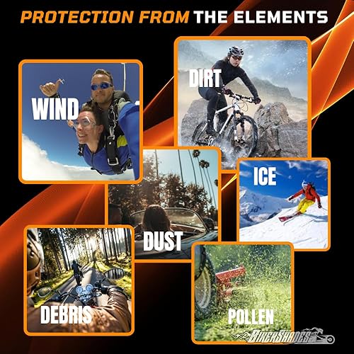 Miniatura 6 de Bikershades Gafas de sol para montar en motocicleta, seguridad para hombres y mujeres, espuma protectora, acolchada, a prueba de polvo
