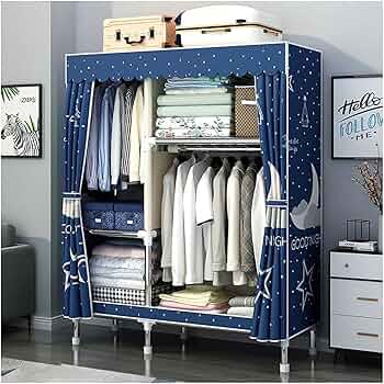 Amazon｜ワードローブ生地のワードローブ、寝室用ポータブル