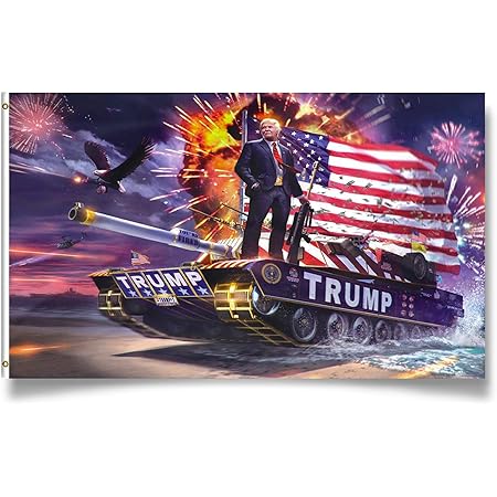 Trump Flag Tank Donald Trump Flags Support for 2020 Banner - 3x5 feet with 2 Brass Grommets