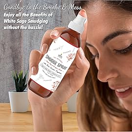 SOUL STICKS White Sage & Dragons Blood Smudge Spray - 3.5oz Smokeless Energy Mist with Quartz Crystals - Protective Smudging Spray for Aura Cleansing & Home Energy Clearing