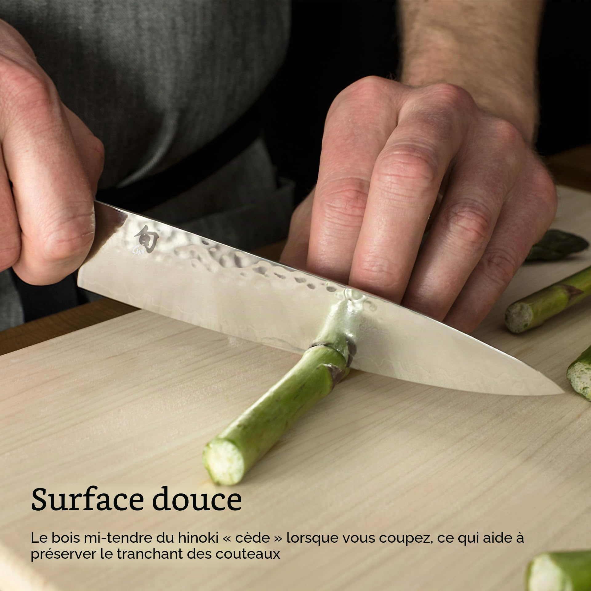 KAI Shun Planche à Découper Hinoki, taille L - cyprès japonais - dimensions 45,7 x 30,5 x 2 cm planche à découper planche en bois pour découper, Marron