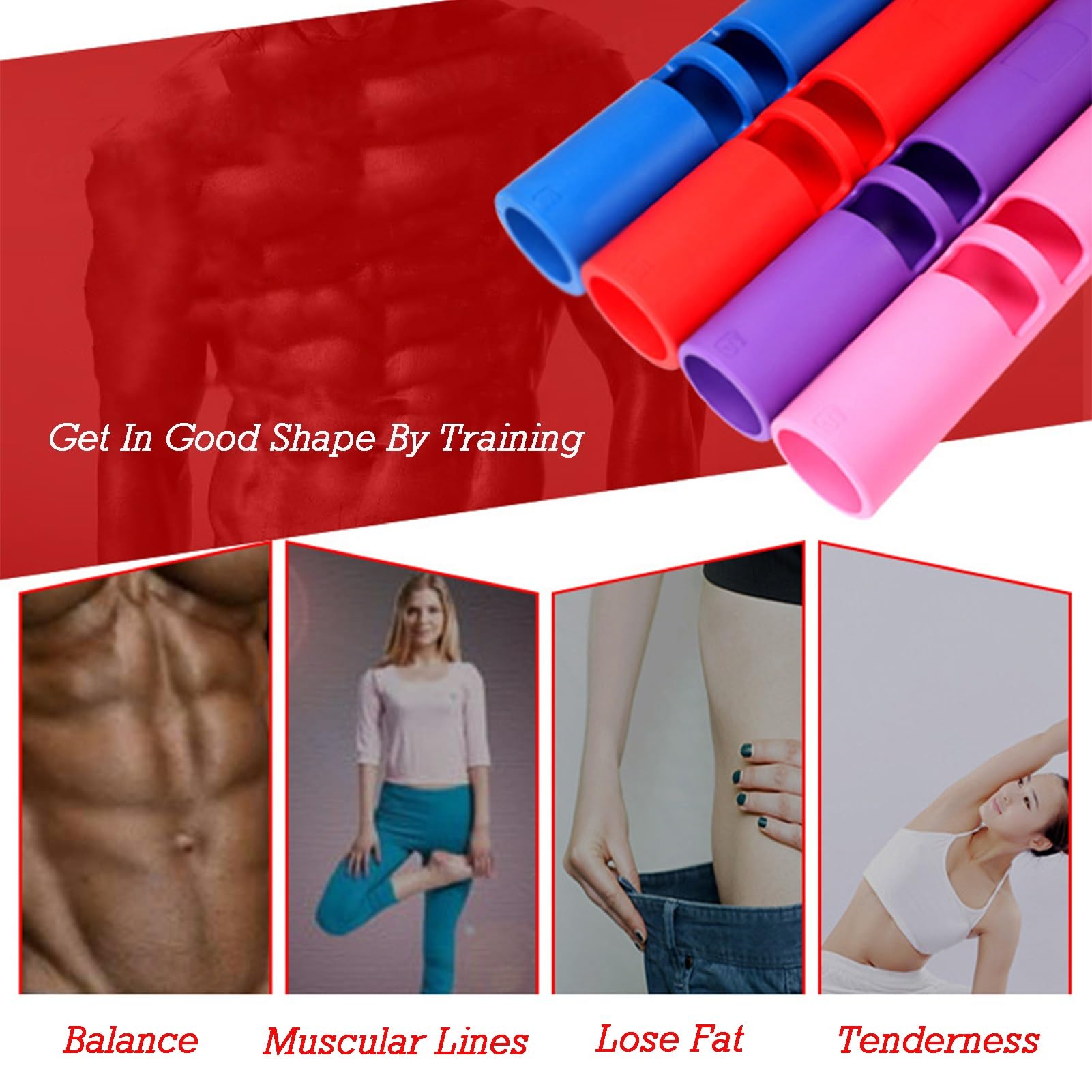 Przenośny gumowy drążek treningowy, wielokolorowa rura fitness 2-12 kg, wiadro do treningu siłowego z obciążeniem