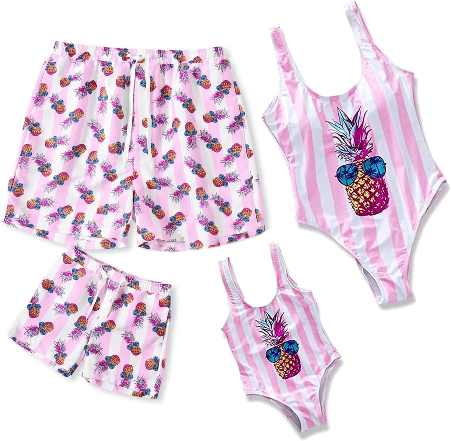Family Matching Mommy and Me Swimsuits One Piece Swimwear Modest Bathing Suits Beachwear for Beach Pool Vacation