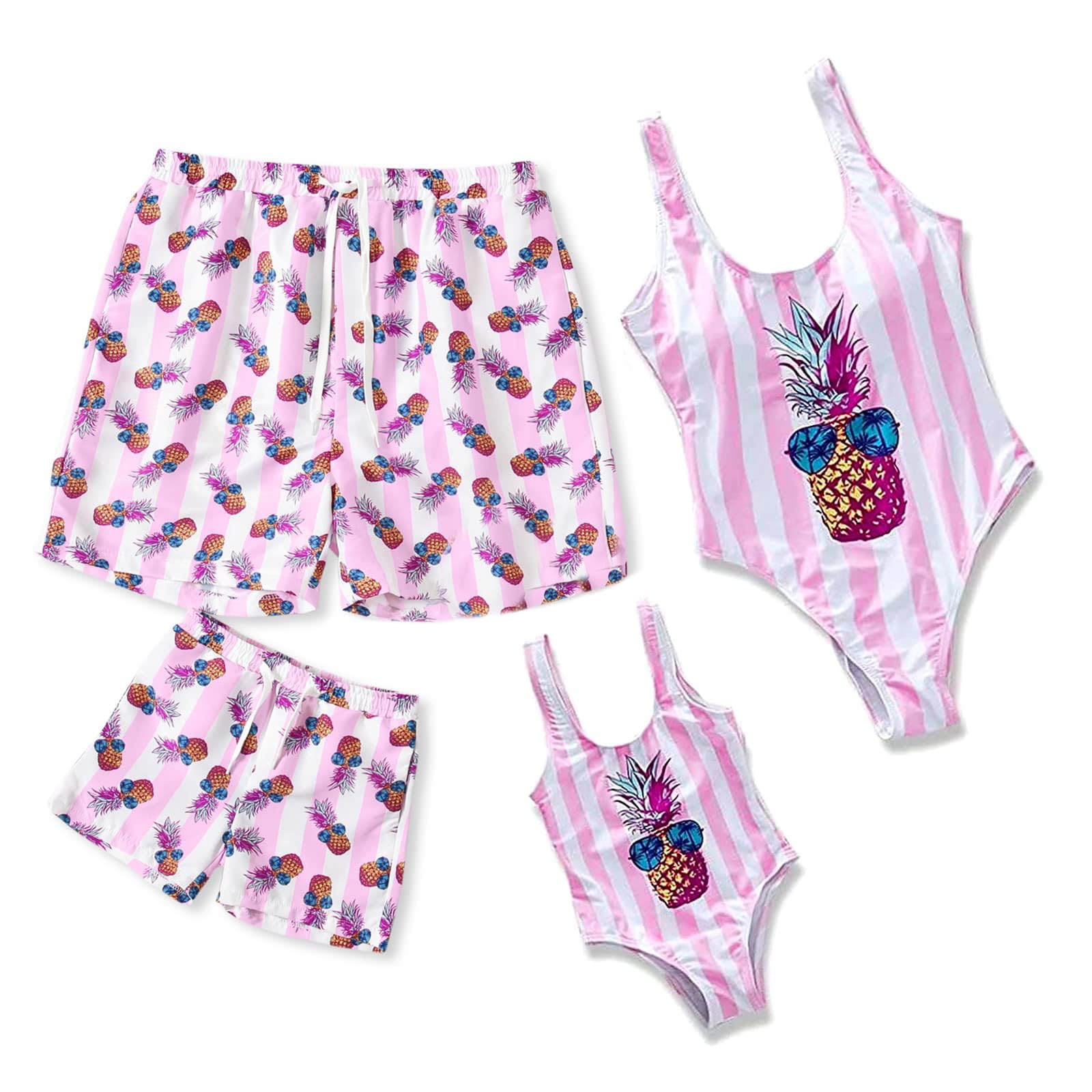 Mommy and Me Swimsuits One Piece Family Matching Swimwear Monokini Bathing Suits Beachwear