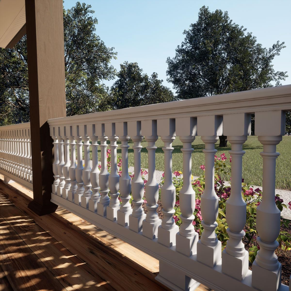Endurathane 500 Series Lincoln Baluster: 2 1/2"W x 24"H (5 5/8" On Center Spacing for 4" Sphere Code), Factory Primed Polyurethane