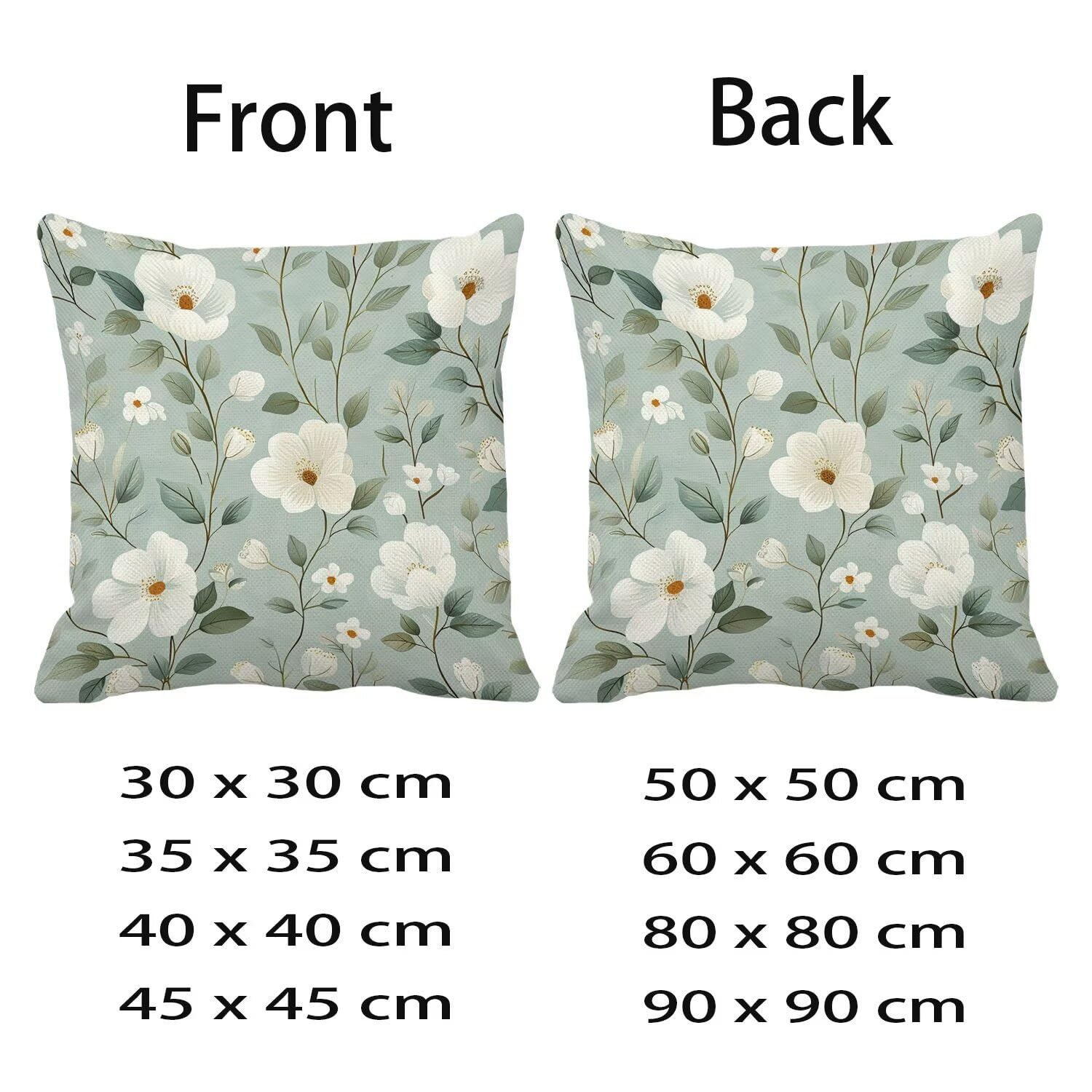 Wodoszczelna poszewka na poduszkę do użytku na zewnątrz, 90 x 90 cm, zestaw 2 szt., lniana poszewka na poduszkę z nadrukiem w kolorze szałwii, poszewki na poduszki, do salonu, na taras, do sypialni
