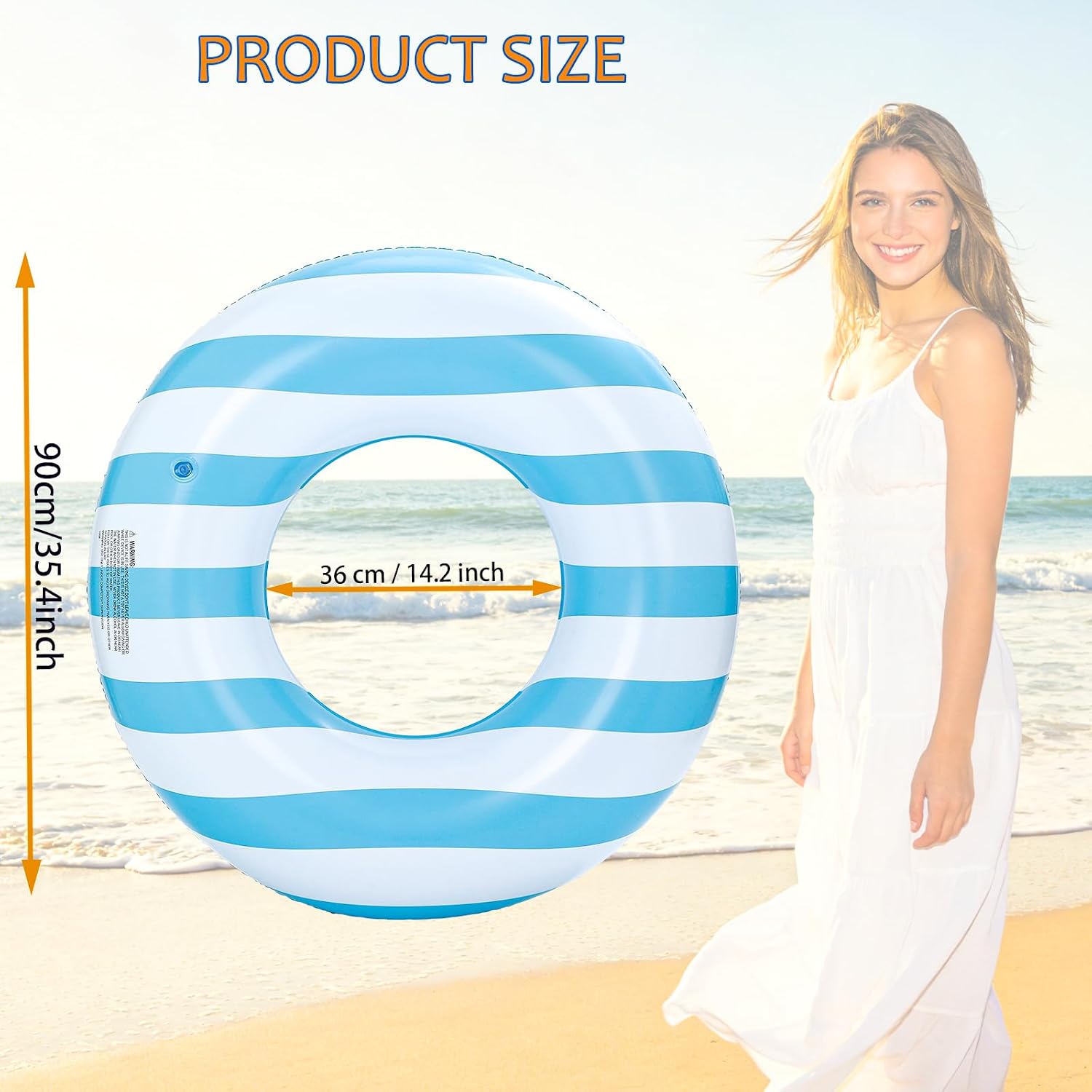 4PCS Pool Floats for Adults Rings Striped Pool Float Large Swim Ring for Adults,35 Inch Classic Striped Pool Inner Tubes for Teens Summer Beach Bachelorette Party