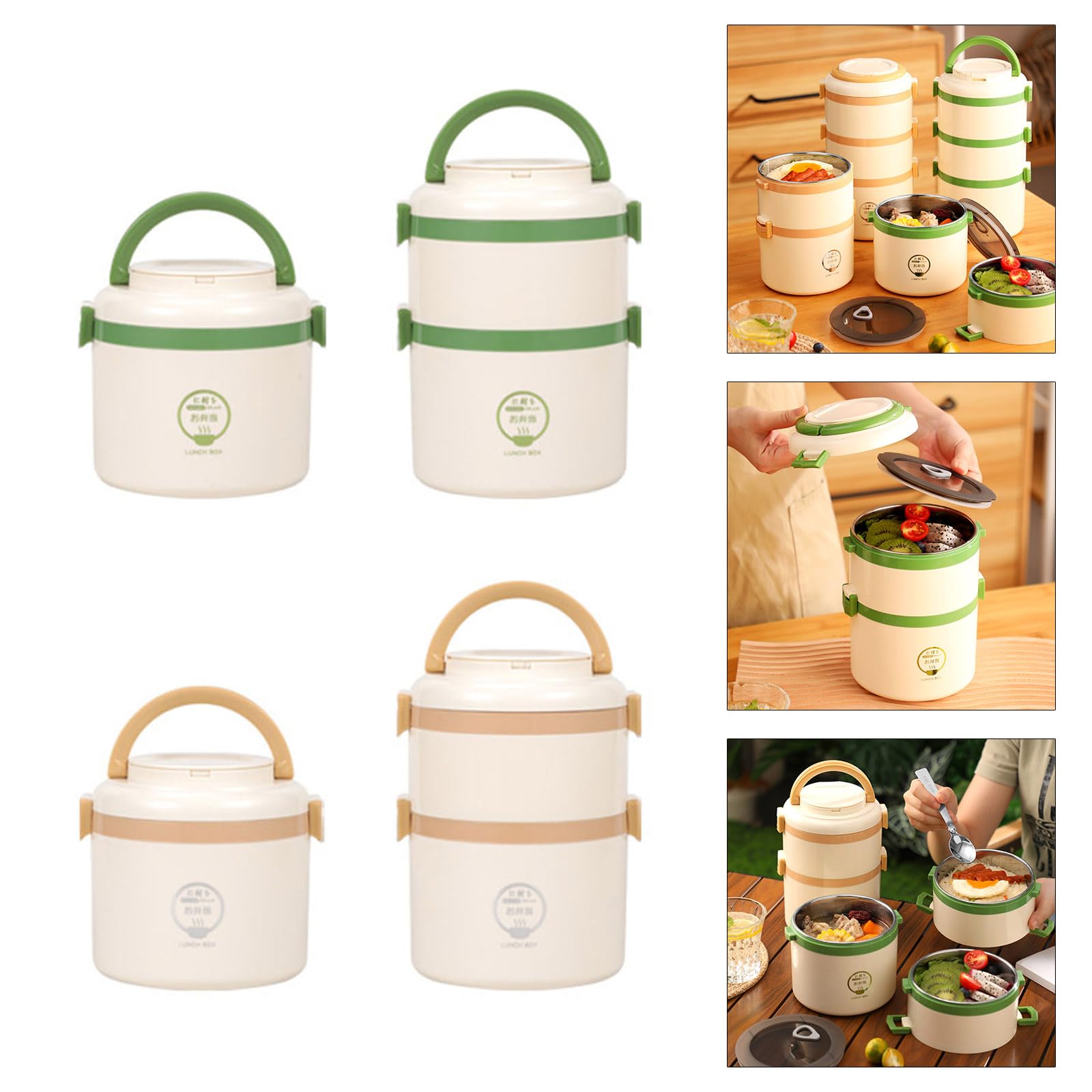 Einzigartige 304 Edelstahl-Lunchbox, auslaufsicher, Silikondichtung, Thermobehälter für Arbeit, Picknick, Mittagessen für die Schule