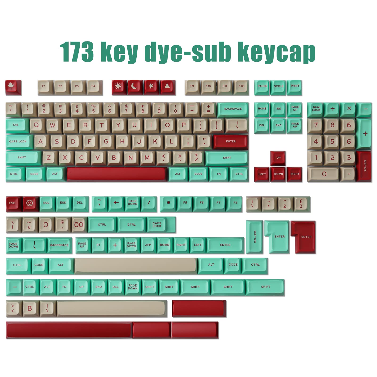 172 tasti ABS Keycaps Double Shot Keycaps Cherry Profile Dye Sublimazione Jukebox Keycaps personalizzati per ISO ANSI Layout Cherry MX Interruttori Tastiere Meccaniche