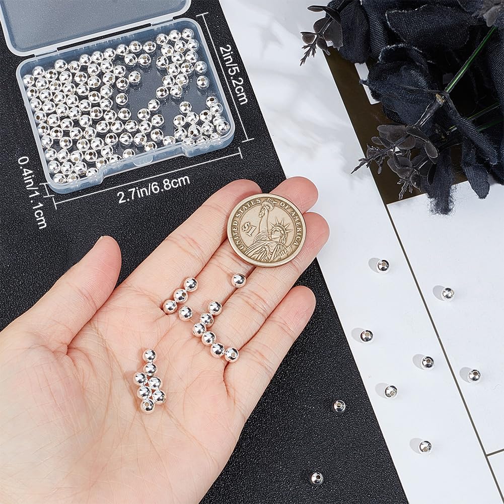 10 Perline Distanziali Per Anelli In Argento Sterling 925 | Diametro 8mm X 3mm | Foro 5,5mm Per Anelli Regolabili