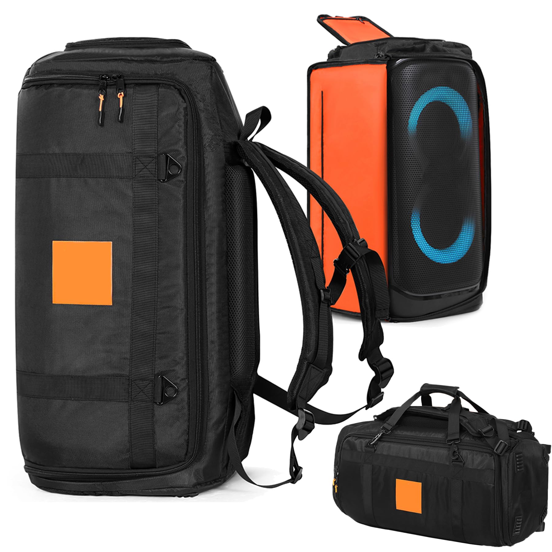 Sac à dos/étui de haut-parleur Bluetooth portable pour haut-parleur Bluetooth JBL PARTYBOX 320, sac de transport léger et confortable pour les voyages en plein air, Noir/blanc, 25.9 x 14.1 x 12.9