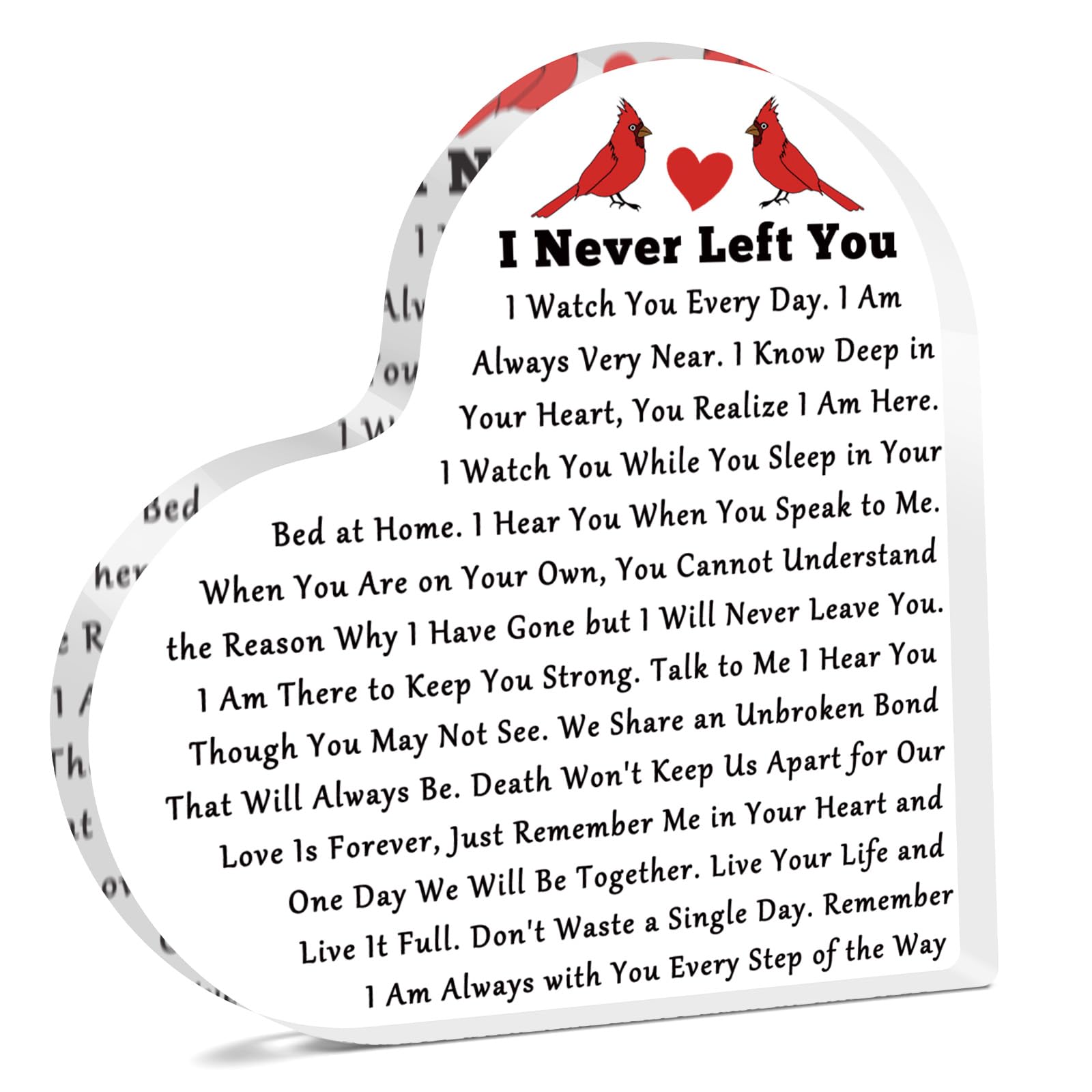 Memorial Plaque Sympathy Gifts for Loss of Husband Wife In Memory of Family Mom Dad Friends Grieving Acrylic Heart Keepsake Bereavement Condolences