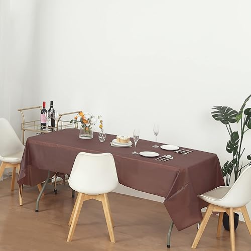 Miniatura 3 de Evershine - Mantel de plástico resistente y reutilizable, paquete de 4 unidades (rectangular, 54x108 pulgadas, café)