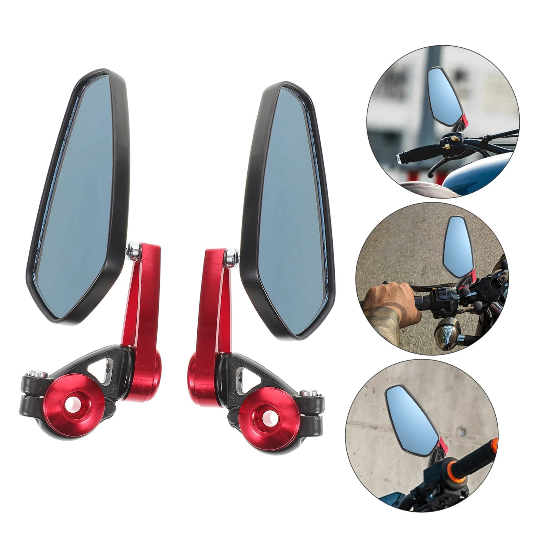 Specchietti Retrovisori Moto Lega di Alluminio Blu | Manubrio 22mm, per Scooter e Motociclette, Angolo Regolabile Design Moderno