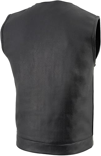 Miniatura 49 de Milwaukee Leather Chaleco de cuero premium para motociclista estilo club para hombre LKM SH