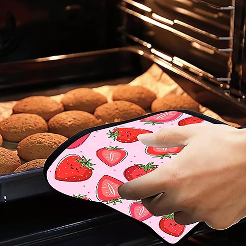 Miniatura 7 de Lindos soportes para ollas de fresa de dibujos animados, 2 unidades para cocina, almohadillas calientes resistentes al calor para cocinar, asar a la