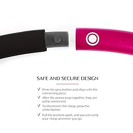 HEALTHYMODELLIFE Exercise Fitness Hoop for Adults - Easy to Spin, Premium Quality and Soft Padding Weighted Hoop - Detachable Hoops for Home & Gym Workouts - 3lbs