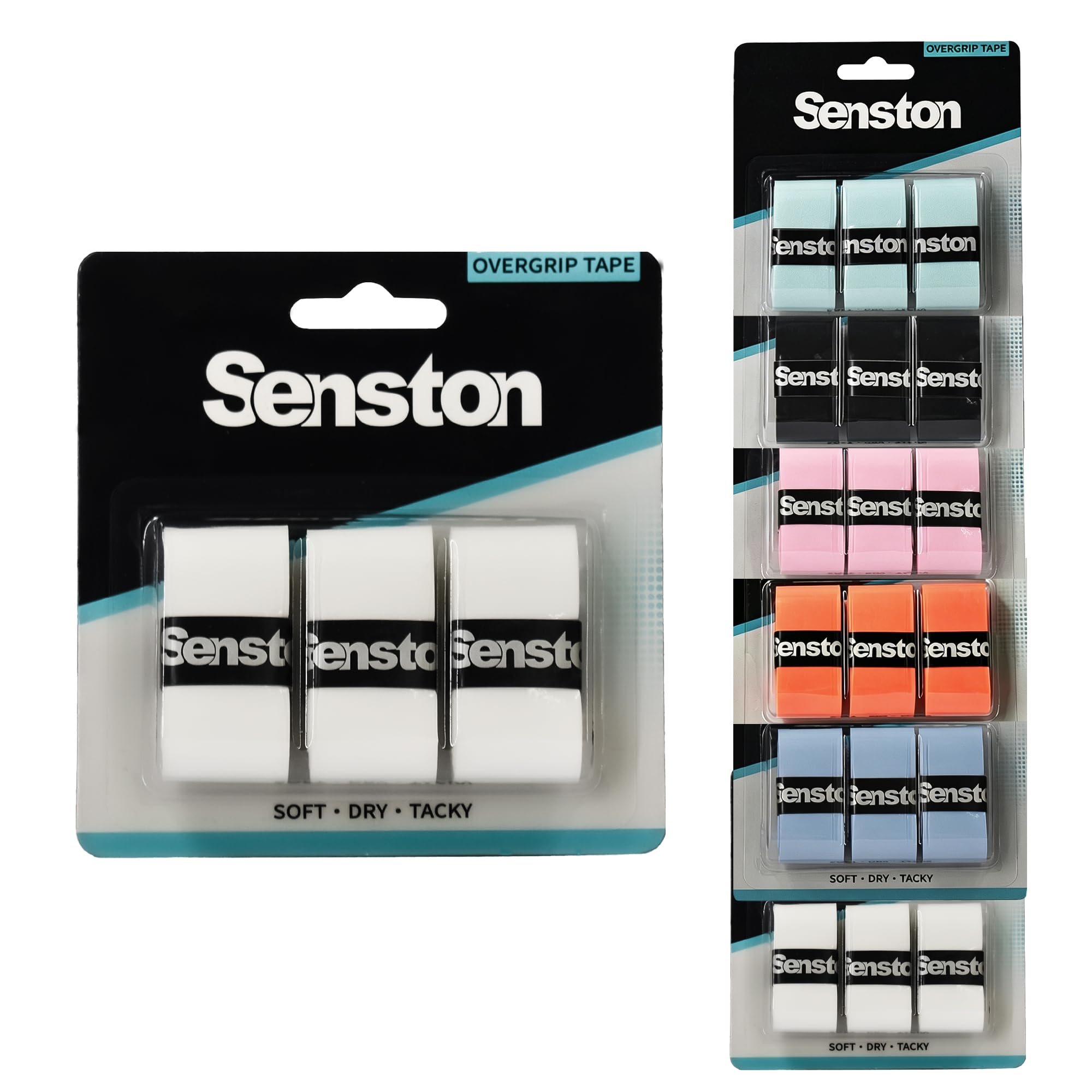 Senston 3pcs Racket Grip Tape Anti-Slip Absorbent Overgrip for Tennis/Badminton/Squash