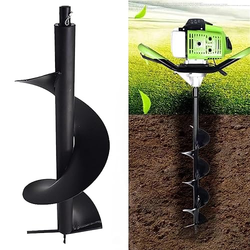 Miniatura 4 de Broca de taladro de tierra de 6 pulgadas con extensión de broca de taladro de 11.81 pulgadas, para agujeros de poste de repuesto para excavadora de