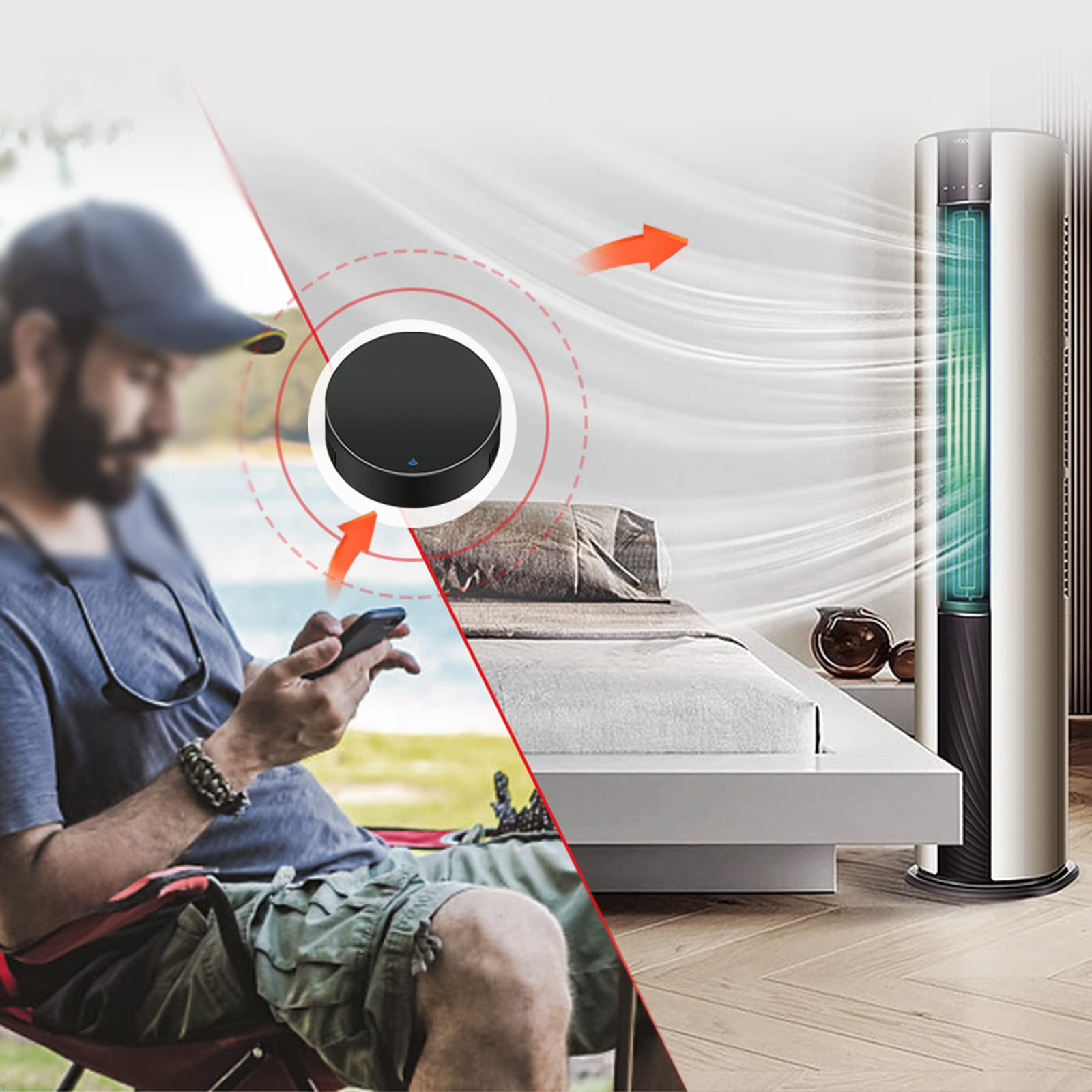 para TUYA - Mando a distancia universal IR WiFi IR con control por voz para ventiladores RF, televisores, aire acondicionado, cortinas eléctricas