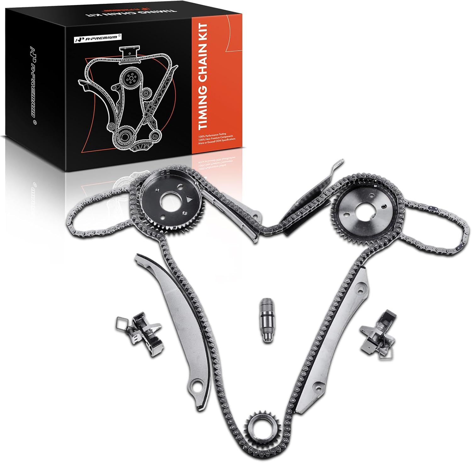 A-Premium 13PCS Engine Timing Chain Kit W/Tensioner [fit OHV, 6Cyl 2.7L] Compatible with Dodge Magnum 05-07, Stratus 03-06, Intrepid 02-04, Charger 2006 2007 & Chrysler Concorde 02-04, 300 05-07