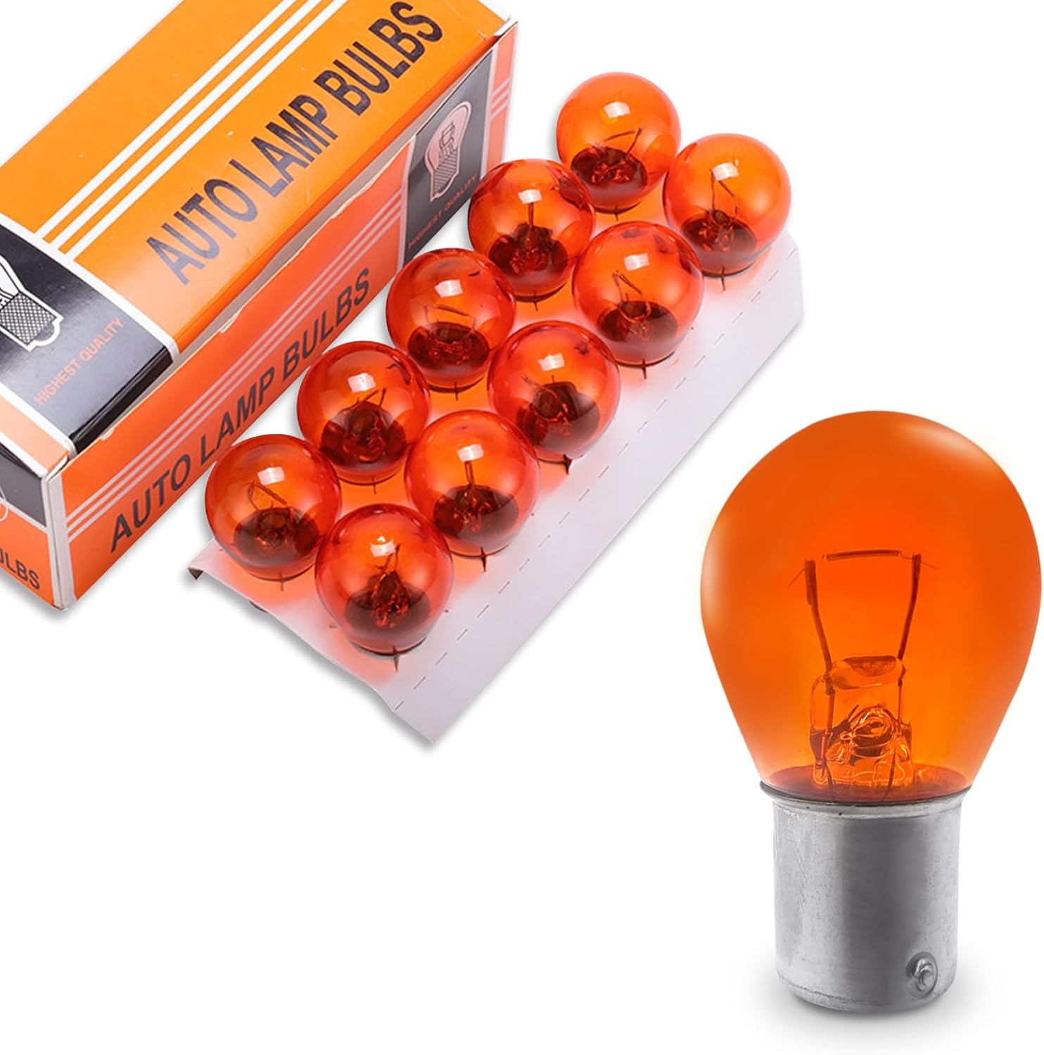 GKmow 10 PCS Car Brake Light Bulb, 1141 Slanted Feet Single