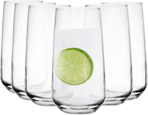Ensemble 6 Verres Hauts Glasmark KROSNO 430 Ml - Résistants Lave-Vaisselle, Idéal Jus Et Boissons