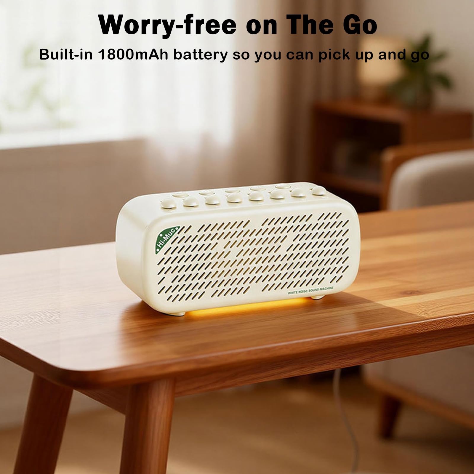 Máquina de ruido blanco, máquina de sonido portátil para dormir para bebé adulto con altavoz Bluetooth, compatible con tarjeta TF, temporizador de luz nocturna, sonido de ayuda para dormir, 8 opciones