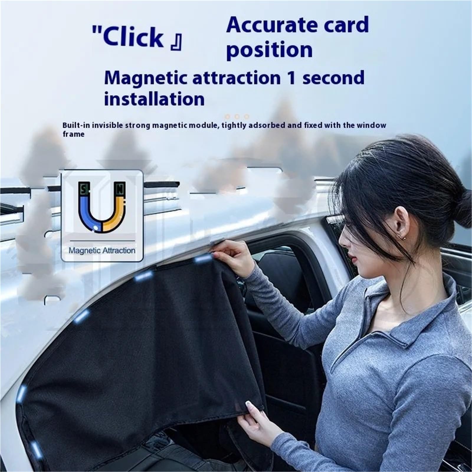 Sonnenblende Auto Netz Für VW Touran Double-Layer Magnetic