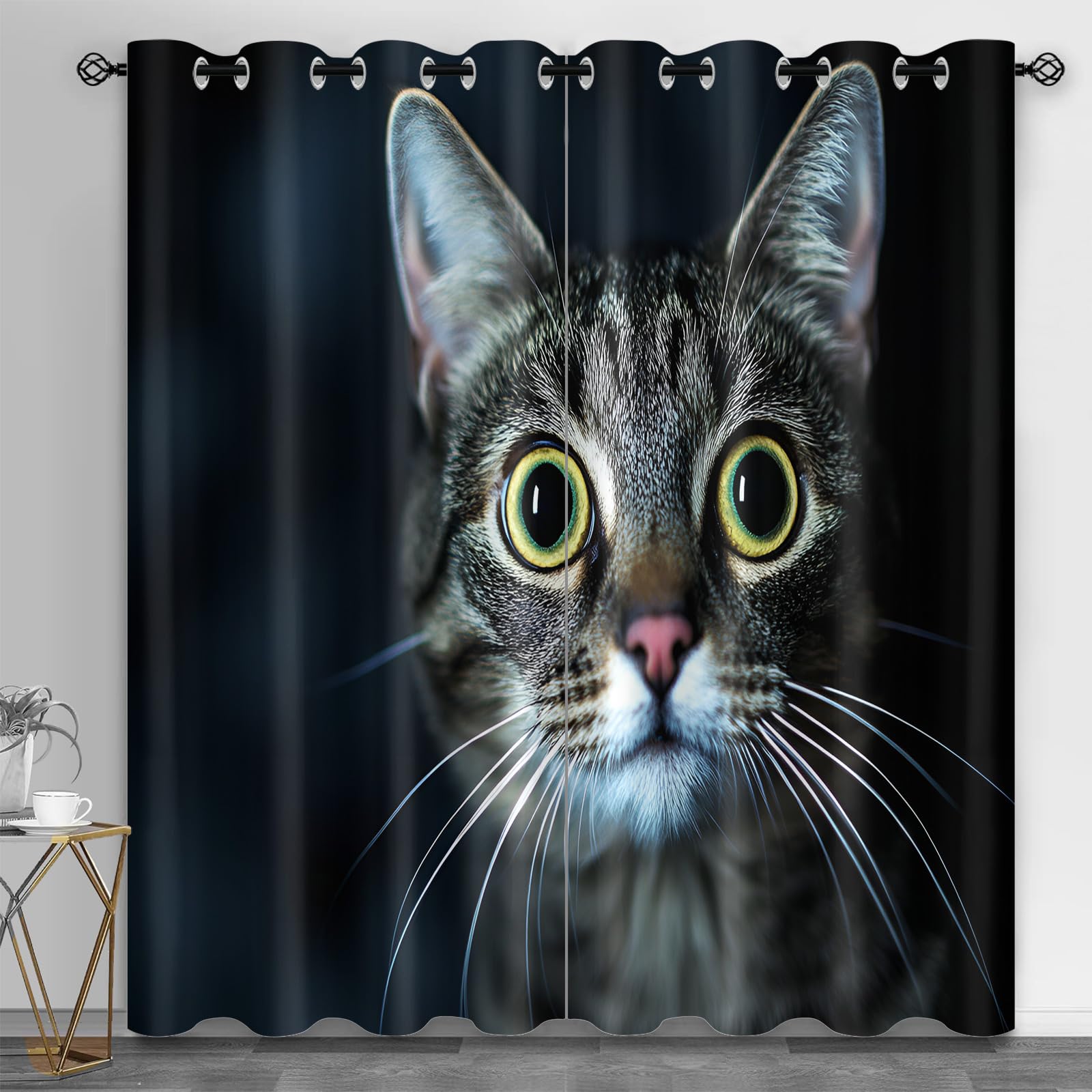 Rideaux de fenêtre chaton mignon pour une chambre pleine de tendresse