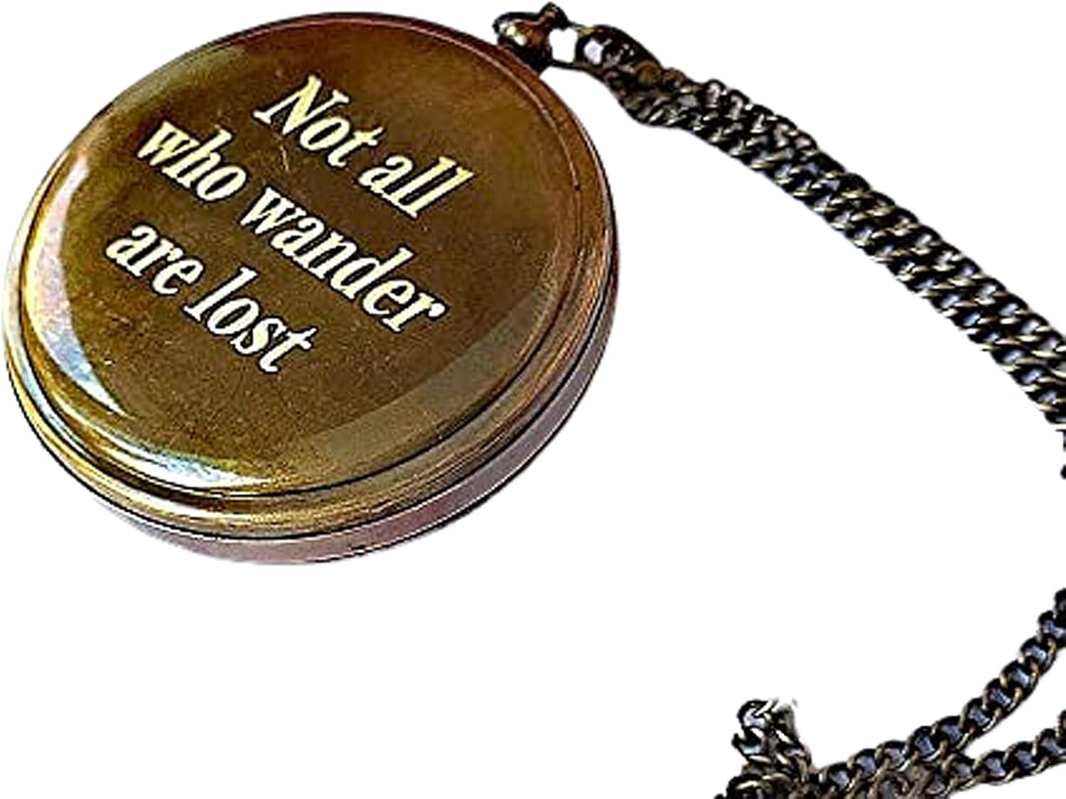 Personalized Sundial Compass with Leather Case and Chain - Push Open Compass - Antiquated Finish -Sundial Clock Custom Gift Baptism Gifts, Best Easter, Birthday, Mothers Day, Fathers Day,