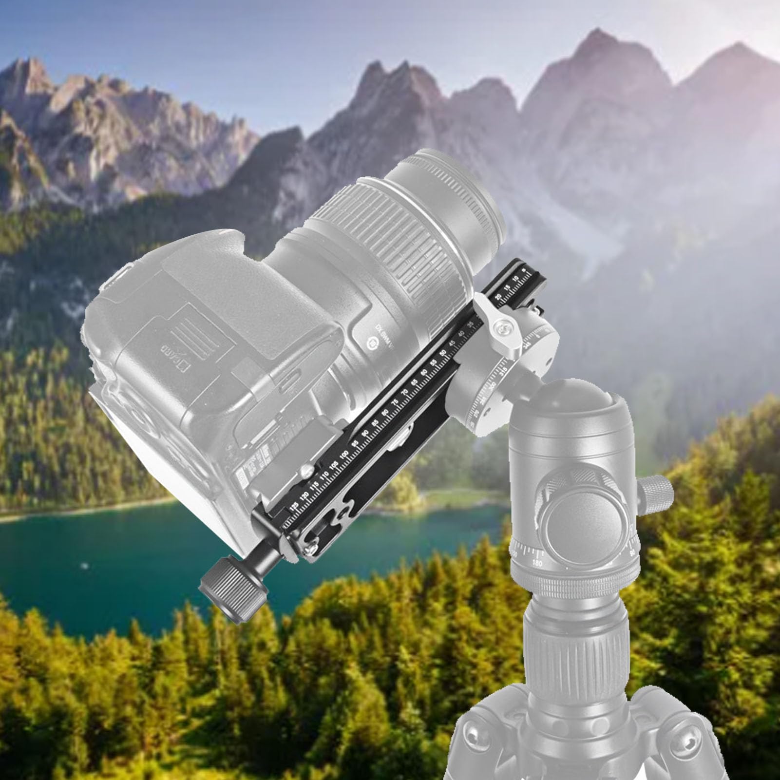 Jectse Glissière Nodale de Rail de Caméra, Pince de Plaque à Dégagement Rapide de 150 Mm avec Trou de Vis de 1/4 Po, Compatible Arca pour la Photographie Macro Panoramique