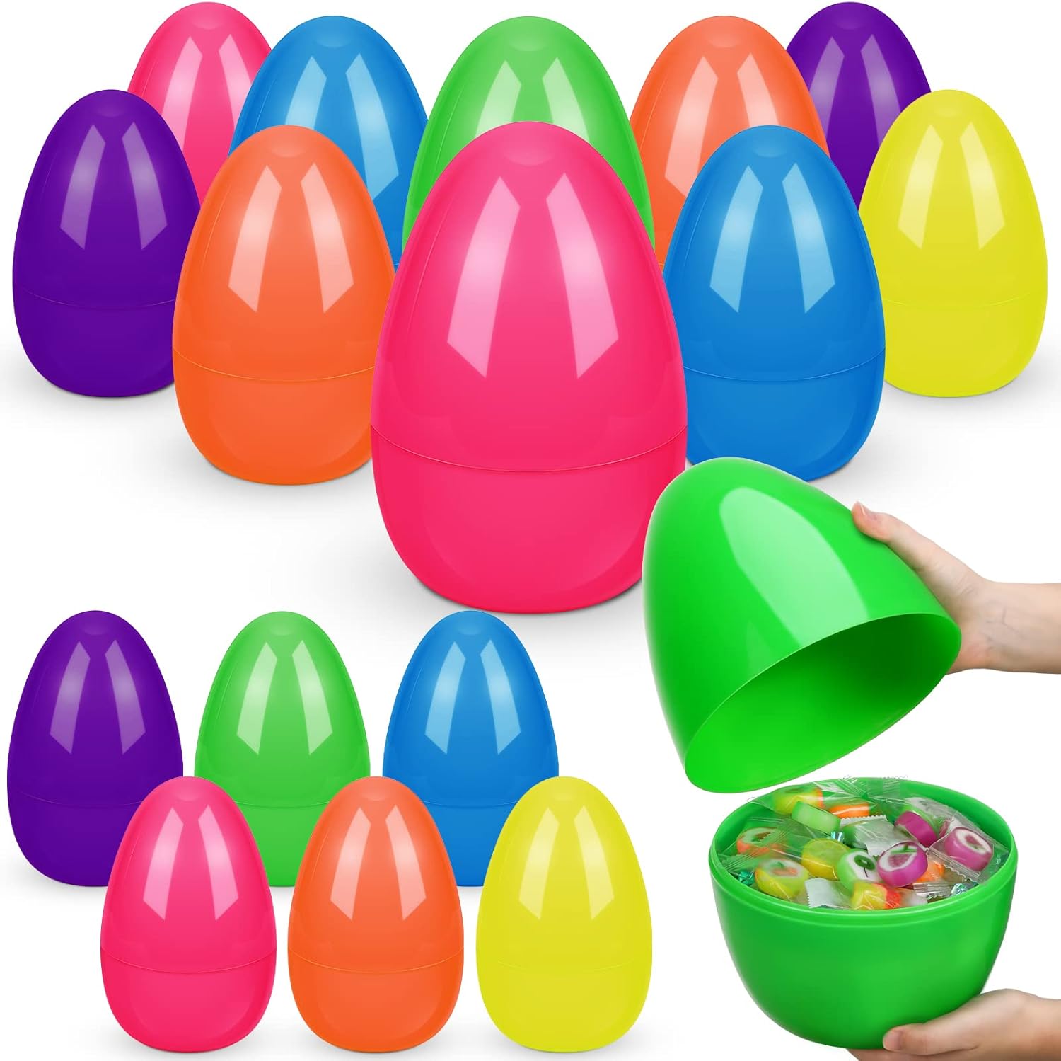 18 Pieces Jumbo Easter Eggs 10 Inches Giant Fillable