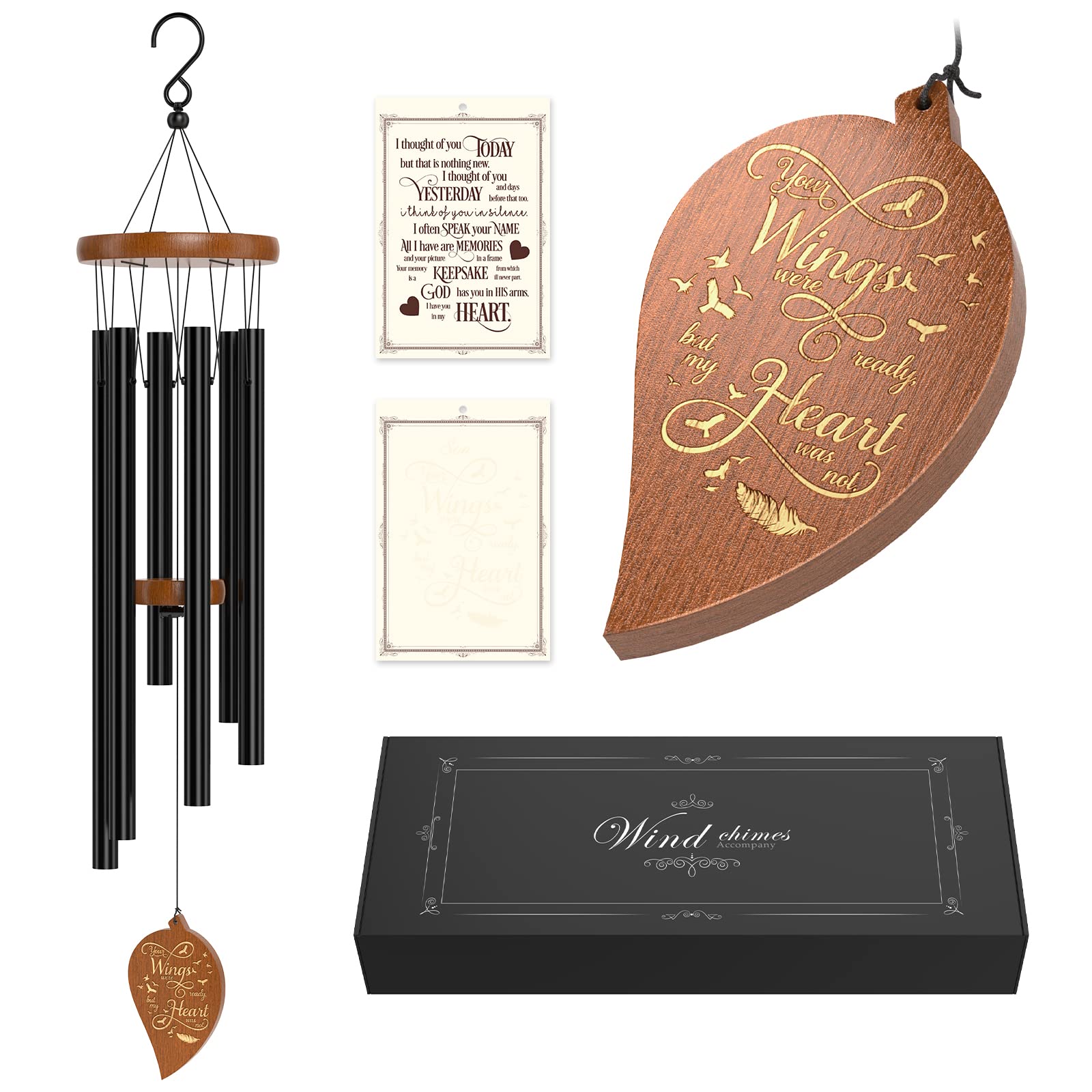 Sympathy Wind Chimes, Memorial Wind Chimes for Loss of a Loved One, Bereavement Gifts/Condolence Gifts/Remembrance Gifts/Memorial Gifts/Sympathy Gifts in Memory of Loved One Loss, 32 Inch