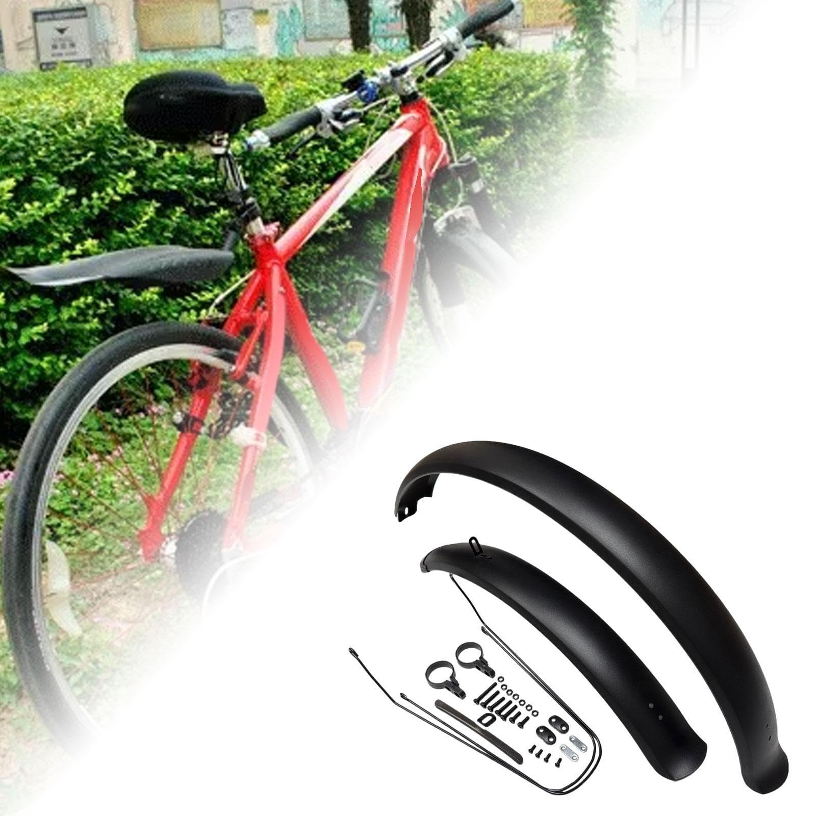ChiuTiaro 26x3 Inch Bike Fenders Set - Thickened Plastic Mudguards For Front & Rear Wheels